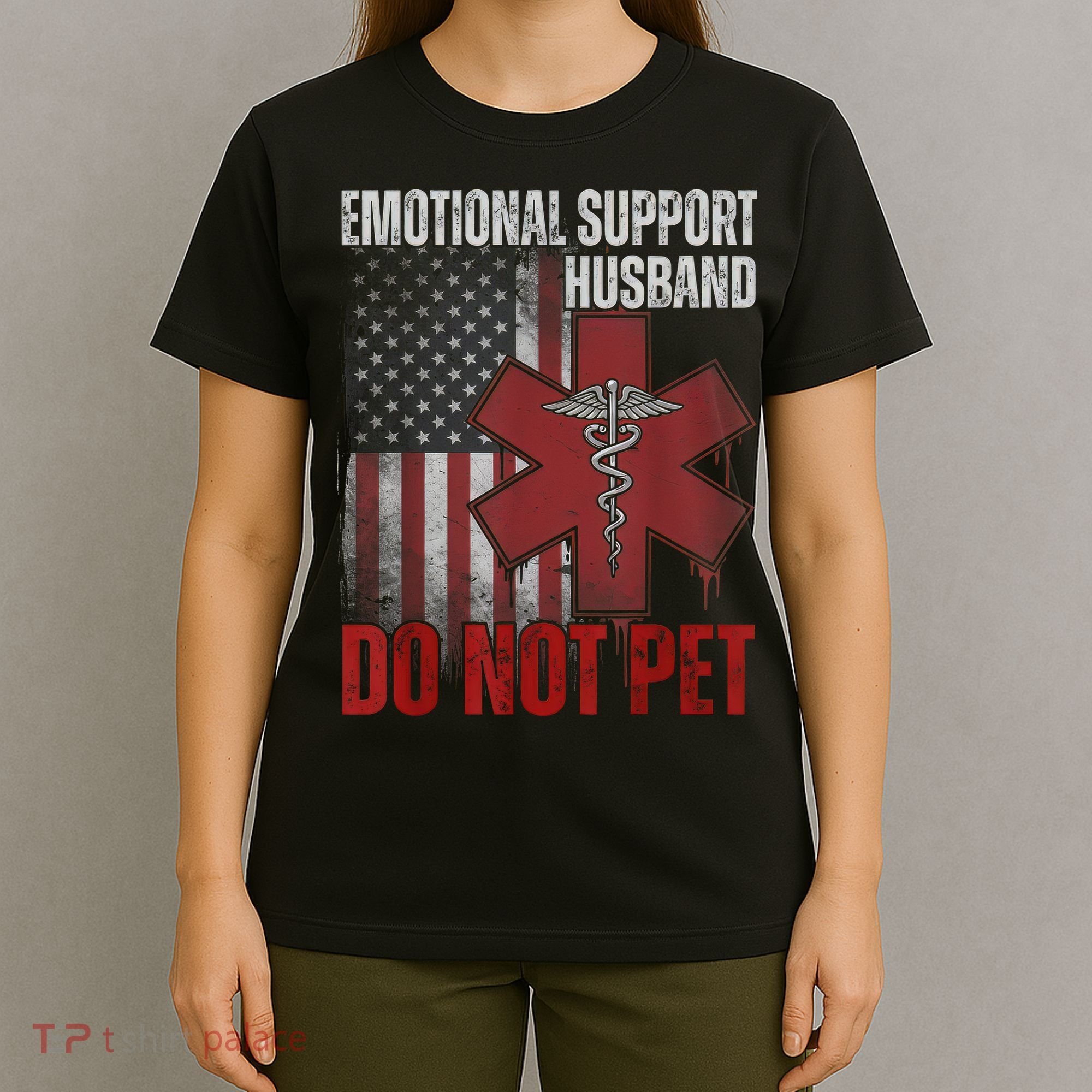 Emotional Support Husband Do Not Pet  T-Shirt