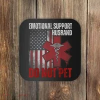 Emotional Support Husband Do Not Pet  Coaster thumb 0