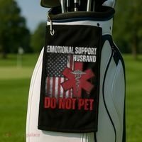 Emotional Support Husband Do Not Pet  Golf Towel thumb 2