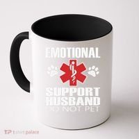 Emotional Support Husband Do Not Pet Coffee Mug thumb 0