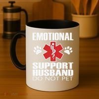 Emotional Support Husband Do Not Pet Coffee Mug thumb 4
