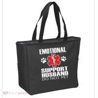 Emotional Support Husband Do Not Pet Tote Bag thumb 2