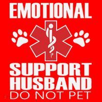 Emotional Support Husband Do Not Pet Santa Hat thumb 1