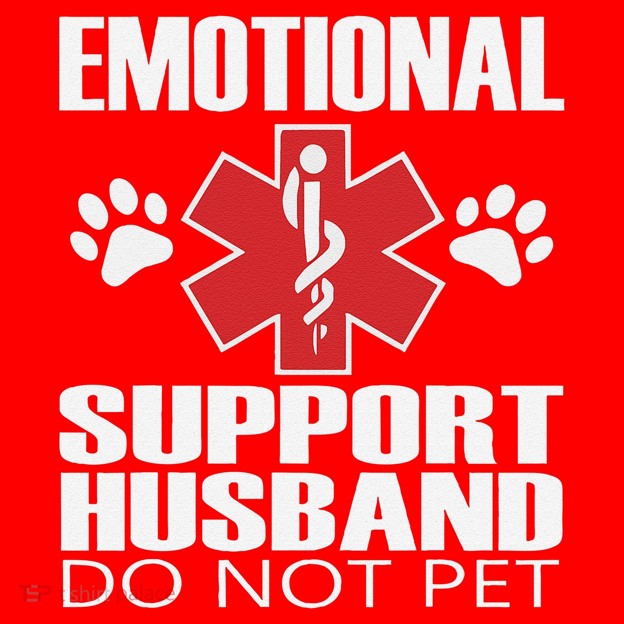 Emotional Support Husband Do Not Pet Santa Hat
