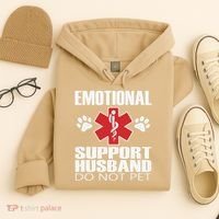 Emotional Support Husband Do Not Pet Hoodie thumb 4