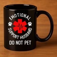 Emotional Support Husband Do Not Pet 11oz C Handle Ceramic Mug thumb 3