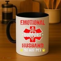 Emotional Support Husband Do Not Pet Coffee Mug thumb 4