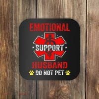 Emotional Support Husband Do Not Pet Coaster thumb 0