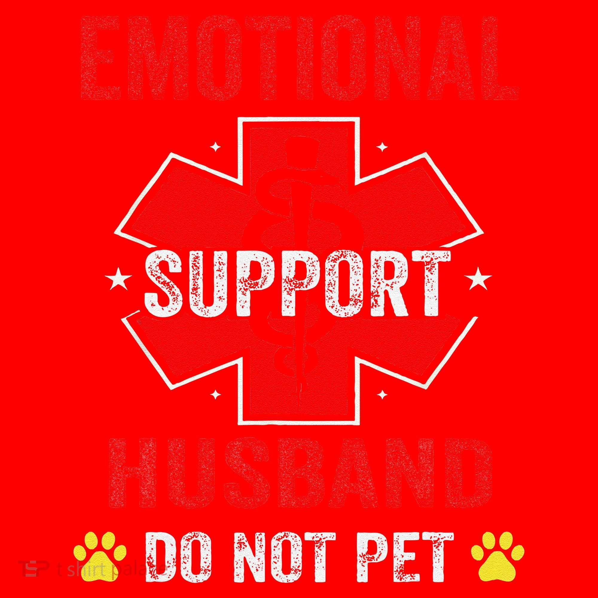 Emotional Support Husband Do Not Pet Santa Hat