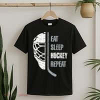 Eat Sleep Hockey Repeat Christmas For N Adult Hockey T-Shirt thumb 2