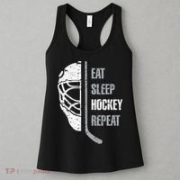 Eat Sleep Hockey Repeat Christmas For N Adult Hockey Women's Tank Top thumb 3