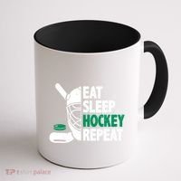 Eat Sleep Hockey Repeat Ice Hockey Lovers Players Funny Gift Coffee Mug thumb 1