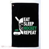 Eat Sleep Hockey Repeat Ice Hockey Lovers Players Funny Gift Golf Towel thumb 0