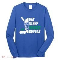 Eat Sleep Hockey Repeat Ice Hockey Lovers Players Funny Gift Long Sleeve Shirt thumb 0