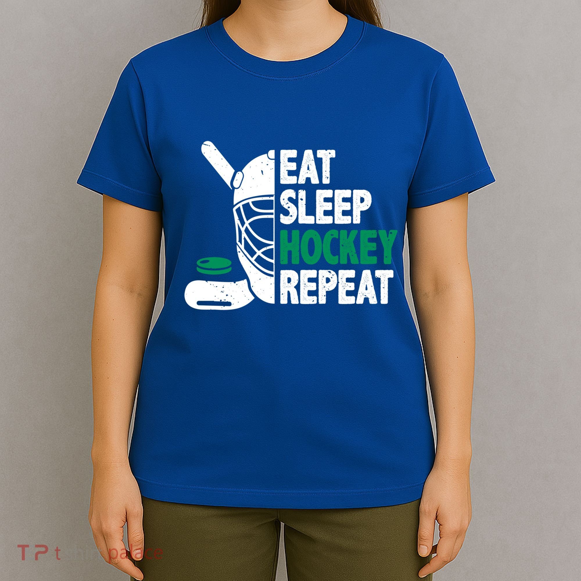 Eat Sleep Hockey Repeat Ice Hockey Lovers Players Funny Gift T-Shirt