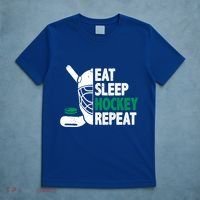 Eat Sleep Hockey Repeat Ice Hockey Lovers Players Funny Gift T-Shirt thumb 5