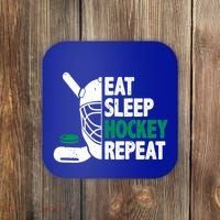 Eat Sleep Hockey Repeat Ice Hockey Lovers Players Funny Gift Coaster thumb 0