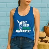 Eat Sleep Hockey Repeat Ice Hockey Lovers Players Funny Gift Women's Tank Top thumb 2