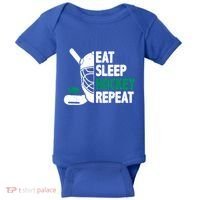 Eat Sleep Hockey Repeat Ice Hockey Lovers Players Funny Gift Baby Bodysuit thumb 0