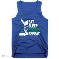 Eat Sleep Hockey Repeat Ice Hockey Lovers Players Funny Gift Tank Top thumb 0
