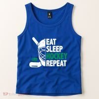 Eat Sleep Hockey Repeat Ice Hockey Lovers Players Funny Gift Tank Top thumb 2