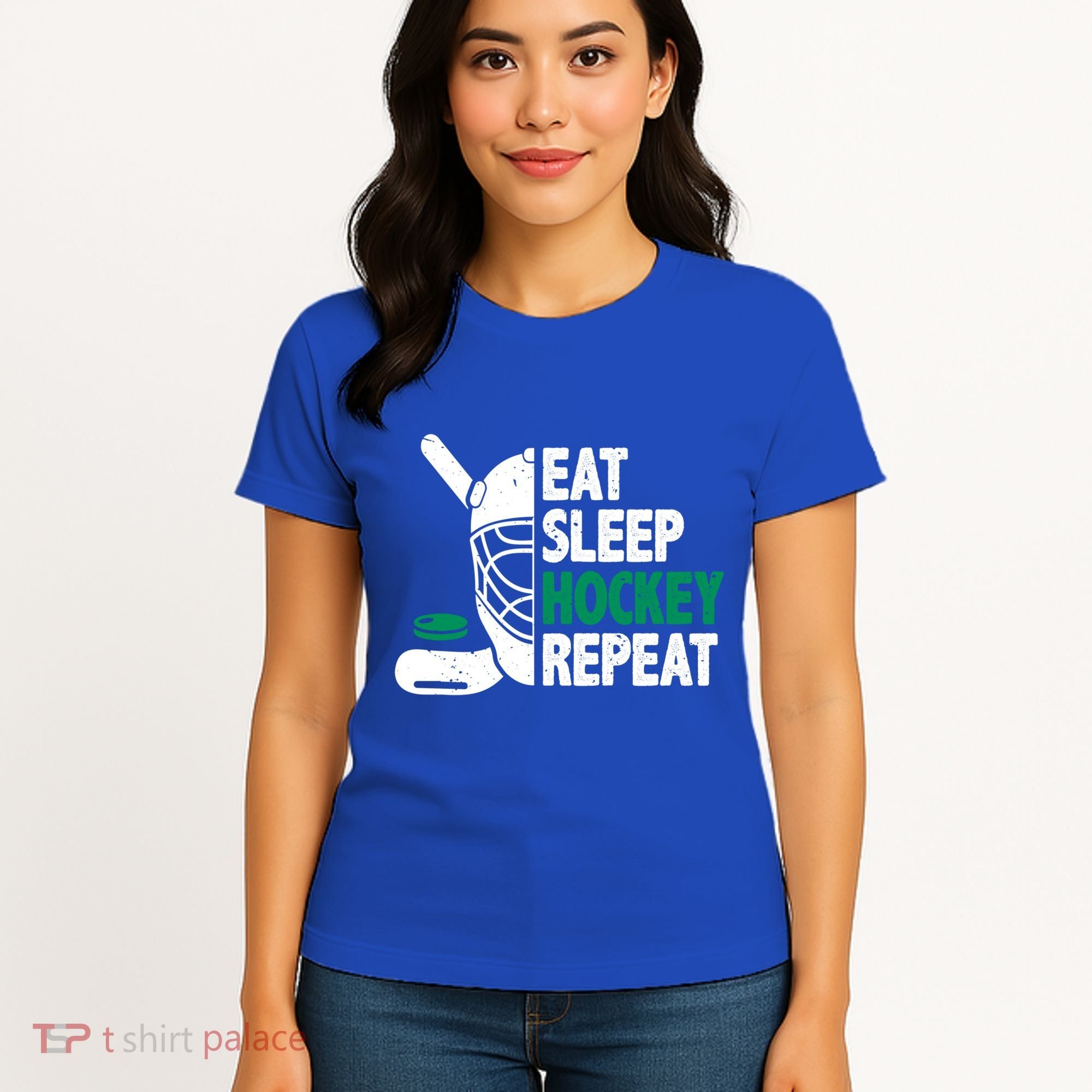 Eat Sleep Hockey Repeat Ice Hockey Lovers Players Funny Gift Women's T-Shirt