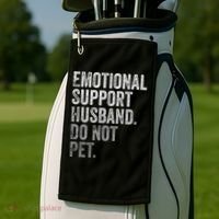 Emotional Support Husband Do Not Pet Golf Towel thumb 2