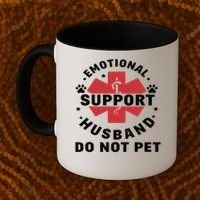 Emotional Support Husband Do Not Pet Coffee Mug thumb 2