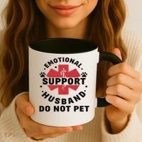 Emotional Support Husband Do Not Pet Coffee Mug thumb 3