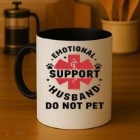 Emotional Support Husband Do Not Pet Coffee Mug thumb 4