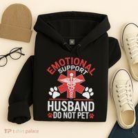 Emotional Support Husband Do Not Pet Funny Hoodie thumb 4
