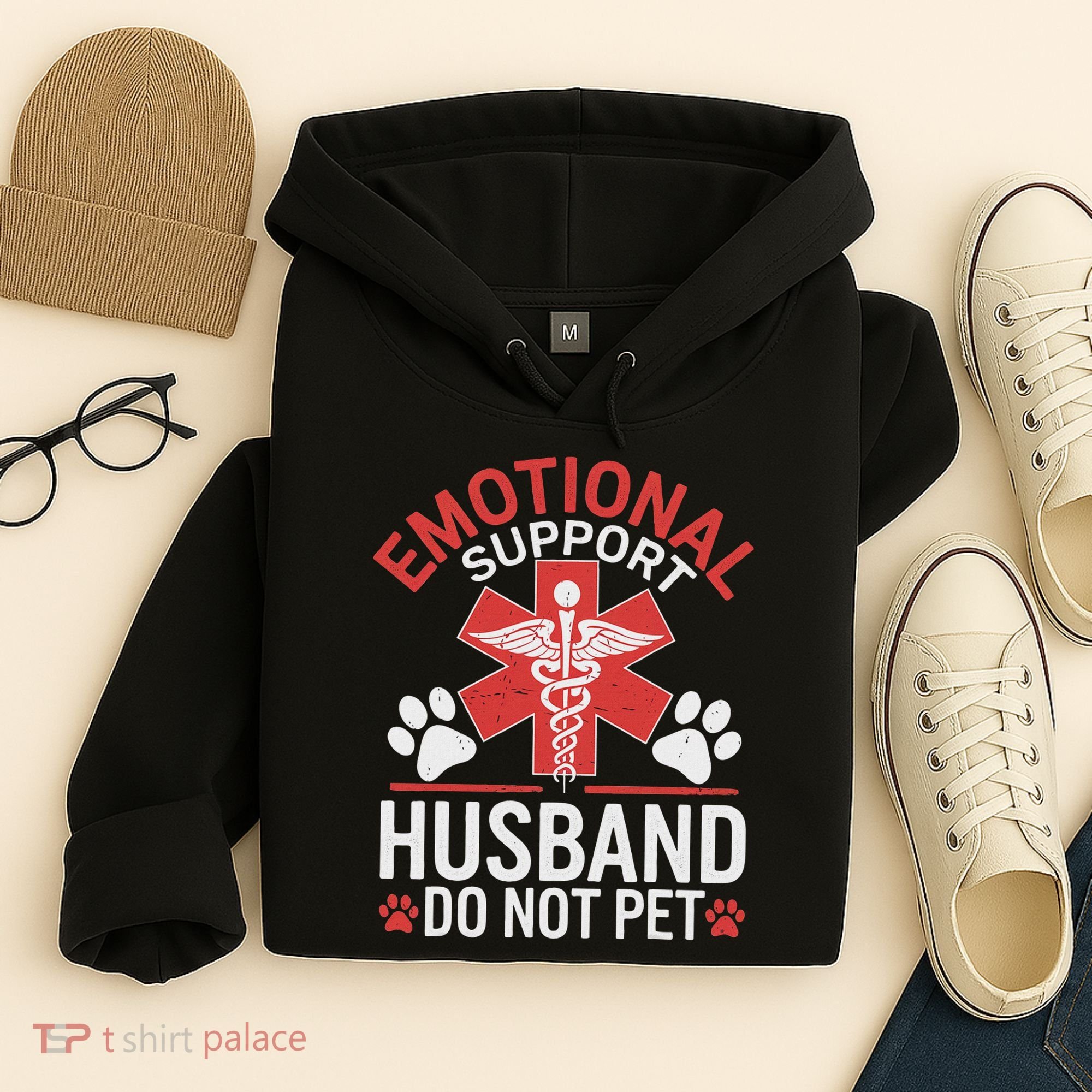 Emotional Support Husband Do Not Pet Funny Hoodie
