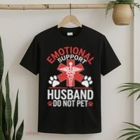 Emotional Support Husband Do Not Pet Funny T-Shirt thumb 2