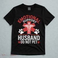 Emotional Support Husband Do Not Pet Funny T-Shirt thumb 5