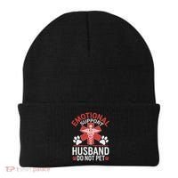 Emotional Support Husband Do Not Pet Funny Beanie thumb 0