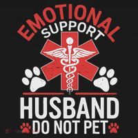 Emotional Support Husband Do Not Pet Funny Pajama Set thumb 2