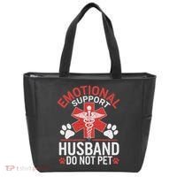 Emotional Support Husband Do Not Pet Funny Tote Bag thumb 0