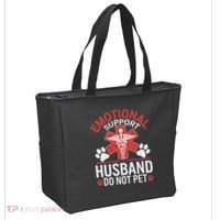 Emotional Support Husband Do Not Pet Funny Tote Bag thumb 2