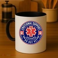 Emotional Support Husband Do Not Pet Service Dog Love Humor Coffee Mug thumb 4