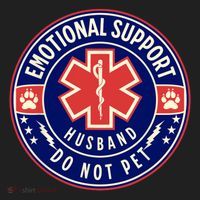 Emotional Support Husband Do Not Pet Service Dog Love Humor Beanie thumb 2