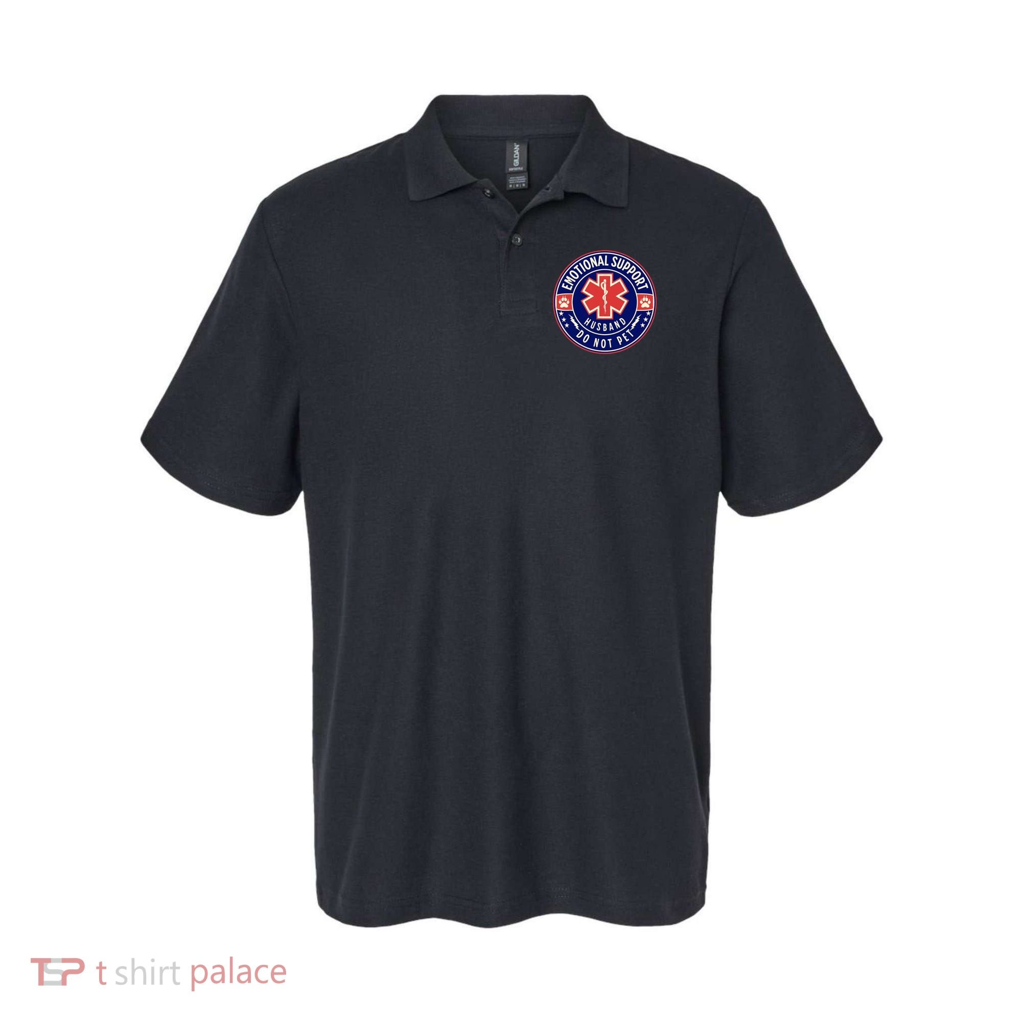 Emotional Support Husband Do Not Pet Service Dog Love Humor Polo
