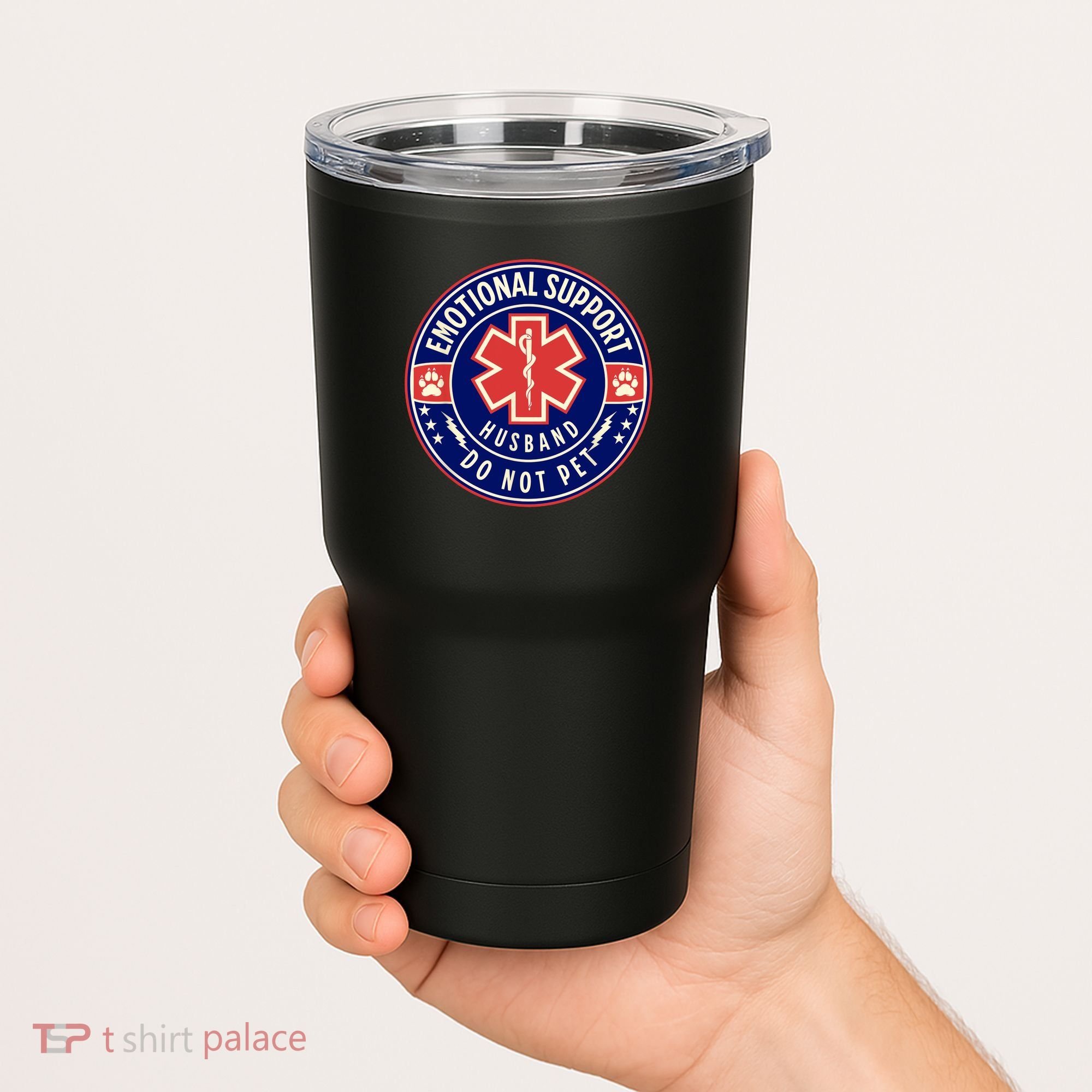 Emotional Support Husband Do Not Pet Service Dog Love Humor Tumbler