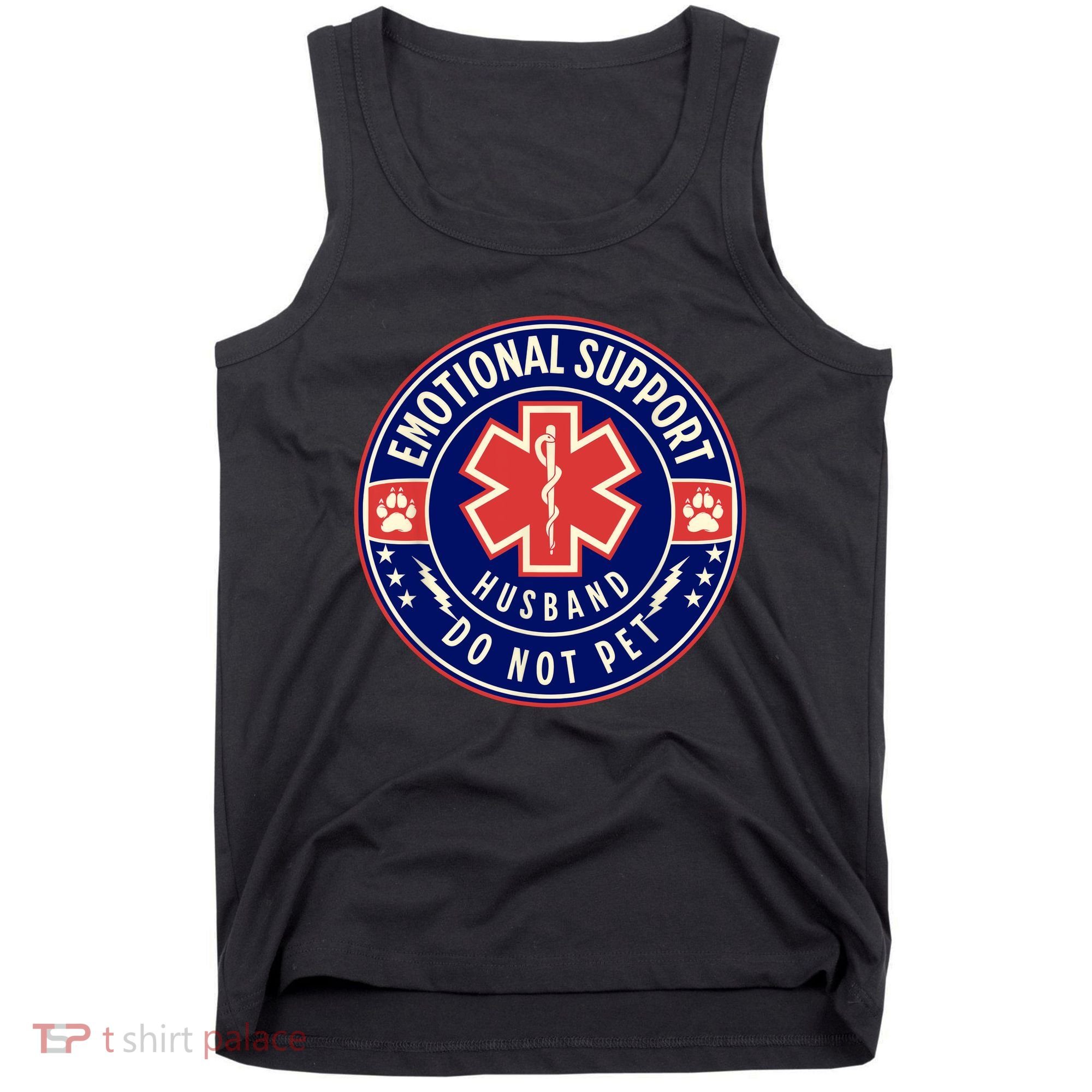 Emotional Support Husband Do Not Pet Service Dog Love Humor Tank Top