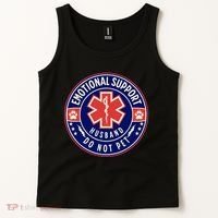 Emotional Support Husband Do Not Pet Service Dog Love Humor Tank Top thumb 2