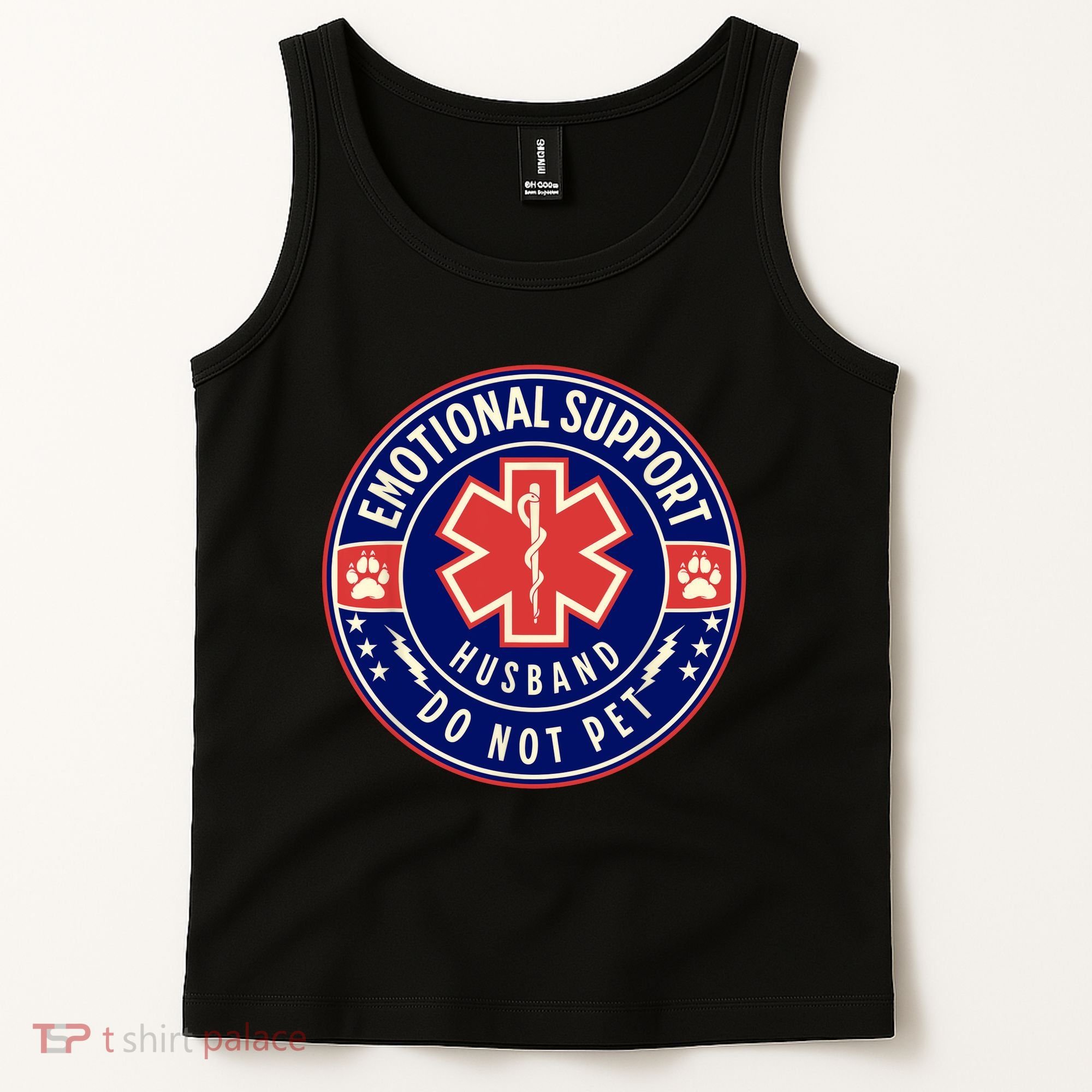 Emotional Support Husband Do Not Pet Service Dog Love Humor Tank Top