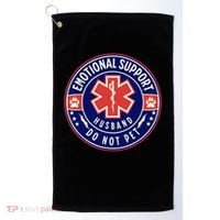 Emotional Support Husband Do Not Pet Service Dog Love Humor Golf Towel thumb 0