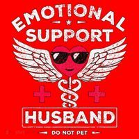 Emotional Support Husband Do Not Pet Santa Hat thumb 1