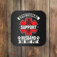 Emotional Support Husband Do Not Pet Meme Coaster thumb 0