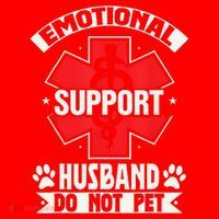 Emotional Support Husband Do Not Pet Meme Santa Hat thumb 1