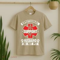 Emotional Support Husband Do Not Pet Meme T-Shirt thumb 2